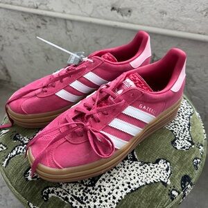 Adidas Gazelle Women's Pink Suede Sneakers with White Stripes